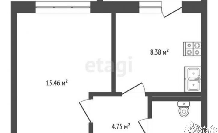 1-комн квартира 1-я Заречная улица, 6,  д. 6