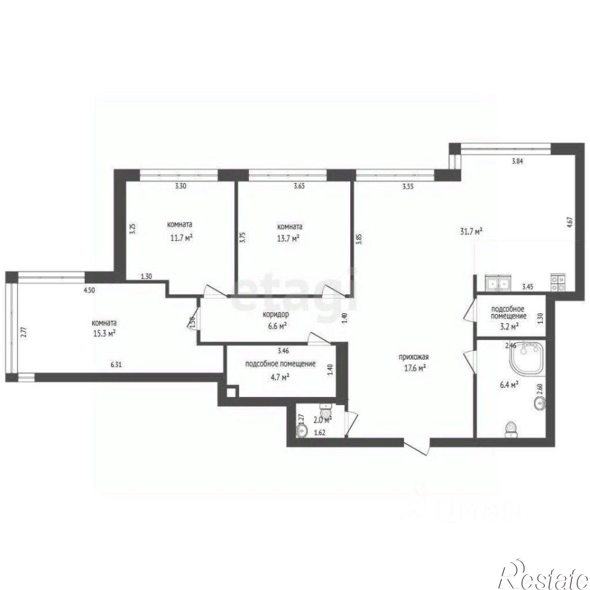 Купить квартиру за 17 500 000 рублей на улица Дружбы, 30/7