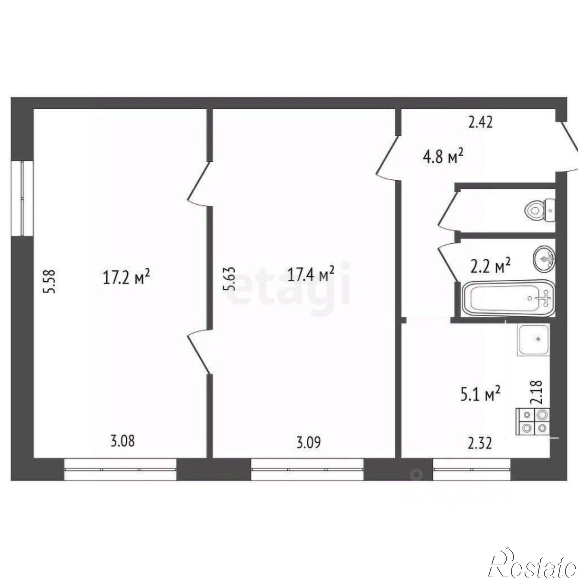 Купить квартиру за 3 890 000 рублей на улица Федоровского, 24