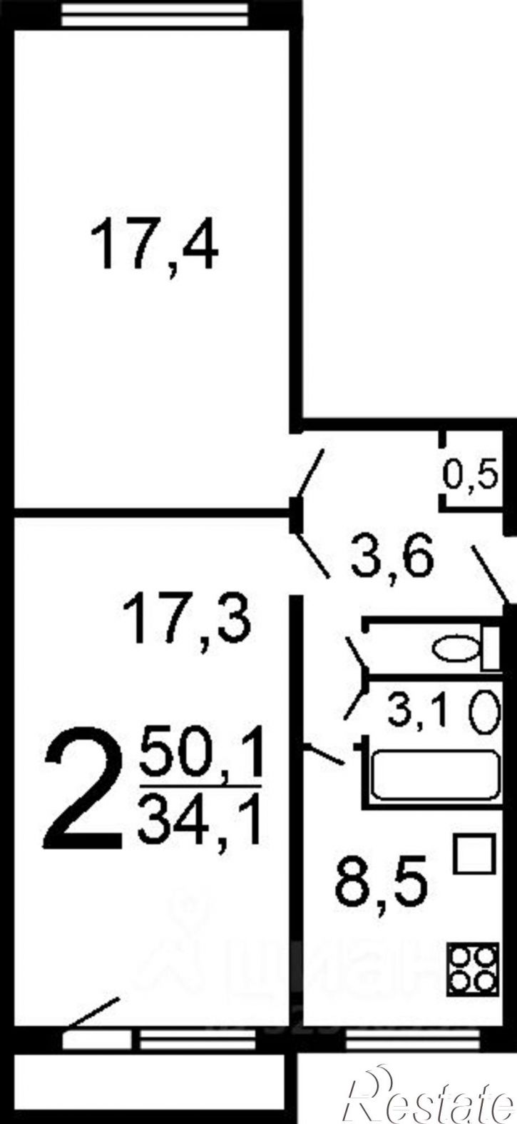 2-комн квартира улица Марковцева, 24,  д. 24