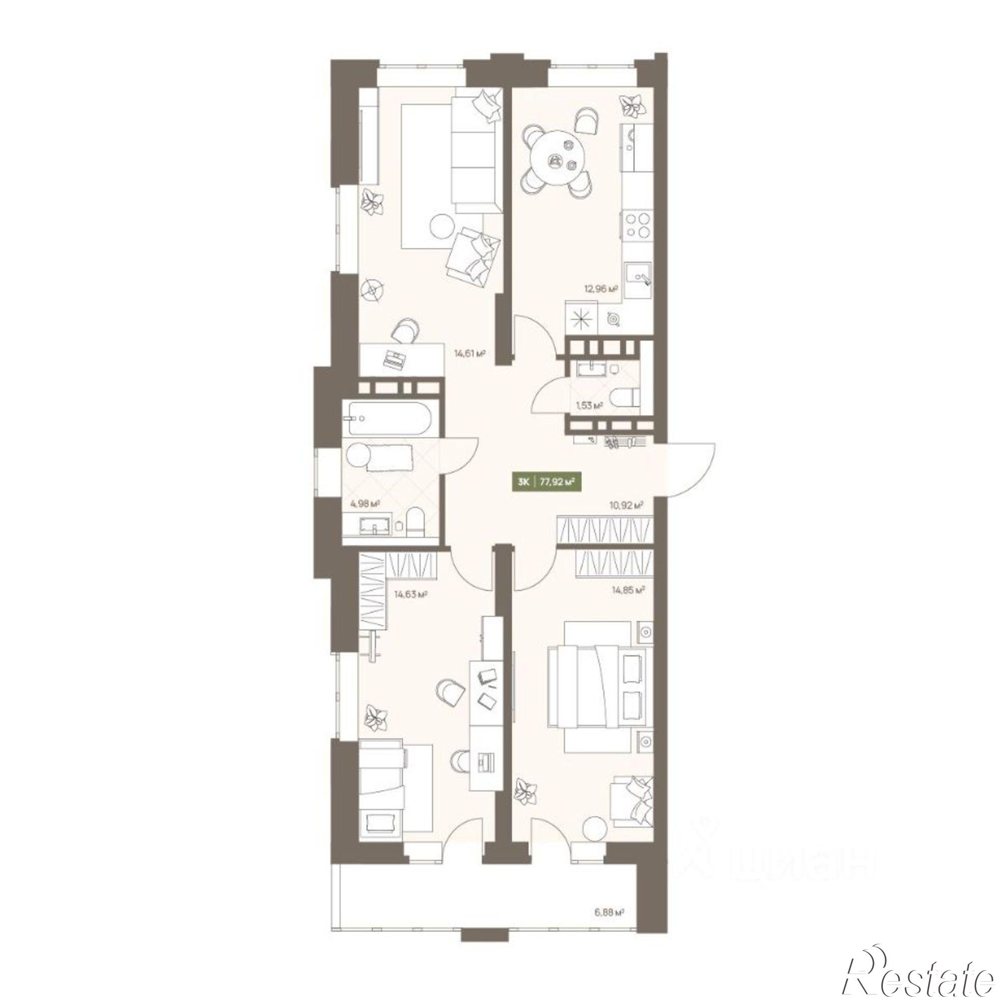 Купить квартиру за 11 750 300 рублей на Московский пр-кт, 23А