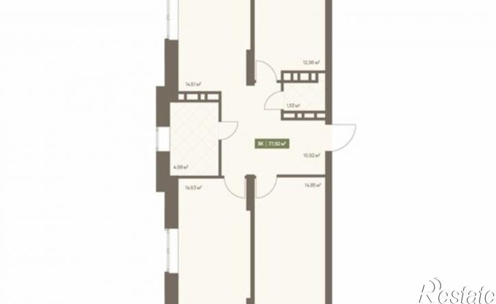 3-комн квартира в новом доме Московский проспект, 23а,  д. 23а