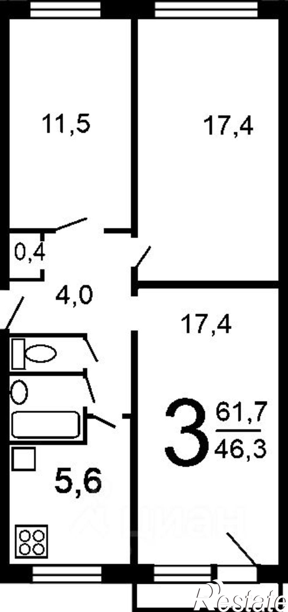 Купить квартиру за 5 100 000 рублей на Ленинградский пр-кт, 30/1