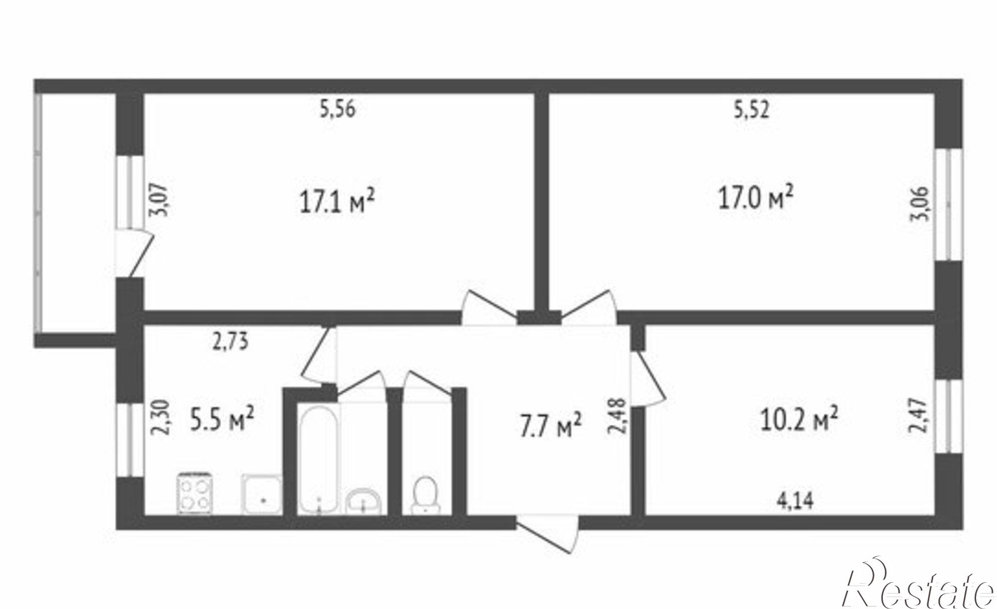 Купить квартиру за 6 000 000 рублей на Октябрьский проспект, 81