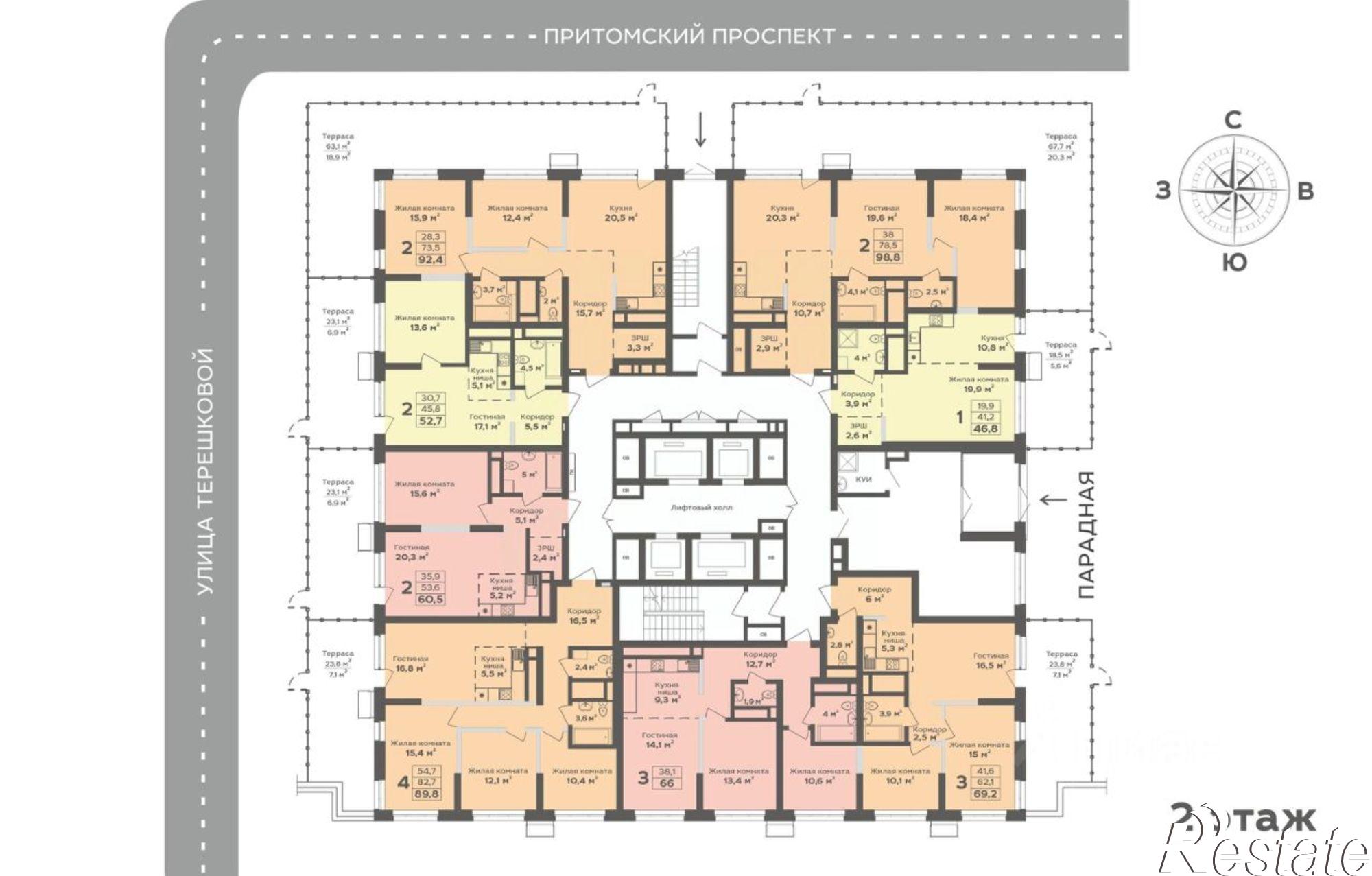 Купить квартиру за 15 708 000 рублей на улица Терешковой, 16Б