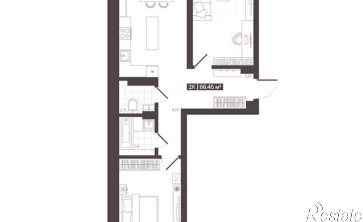 2-комн квартира в новом доме ул Гагарина, 141,  д. 141