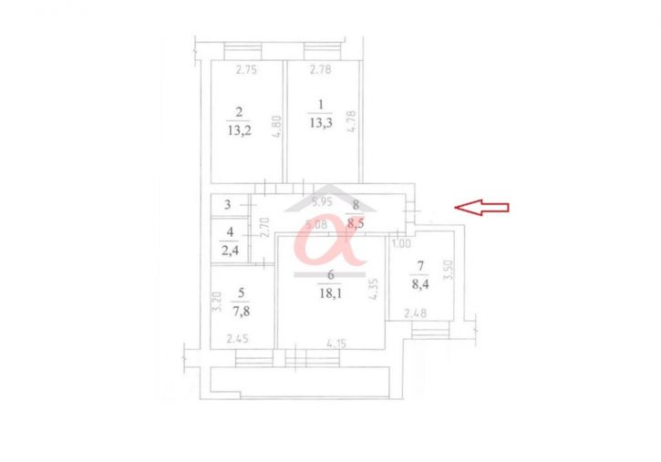 4-комн квартира Патриотов улица, 35