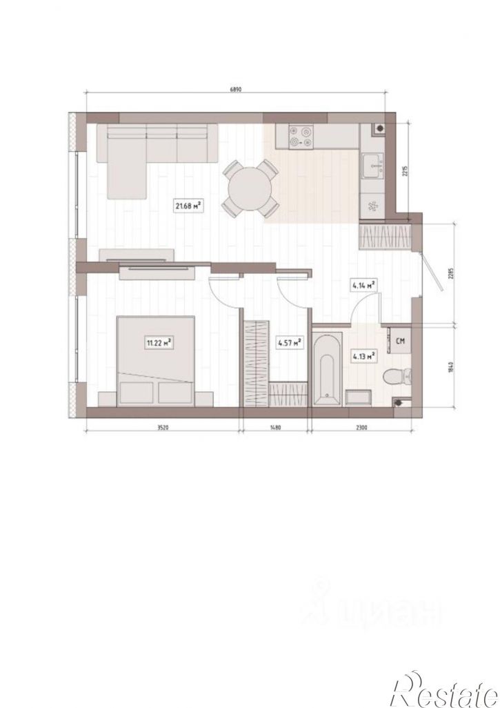 2-комн квартира в новом доме улица Терешковой, 39/2,  д. 39/2