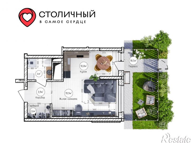 1-комн квартира в новом доме Притомский пр-кт, 23,  д. 23