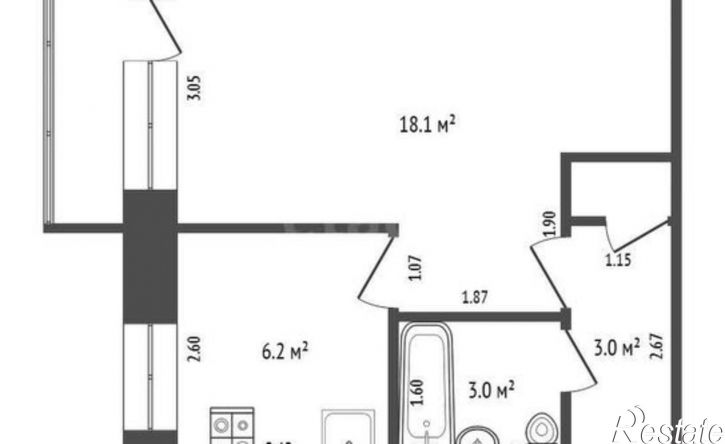 1-комн квартира ул 9 Января, 12,  д. 12
