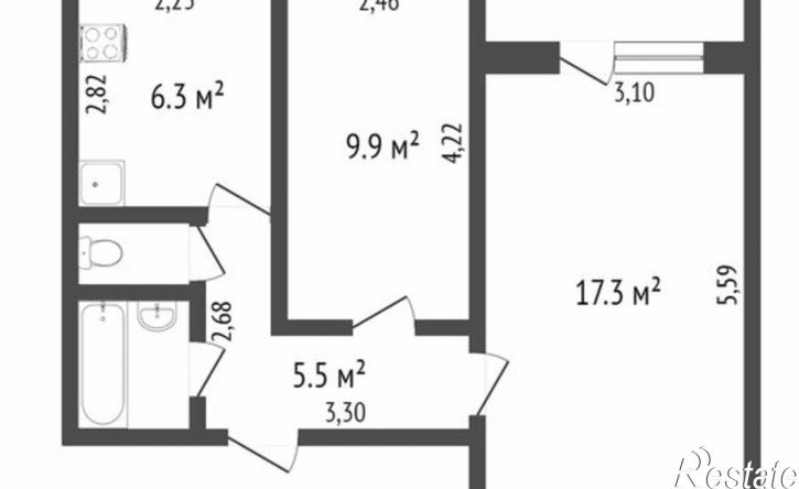 2-комн квартира Космическая улица, 37,  д. 37