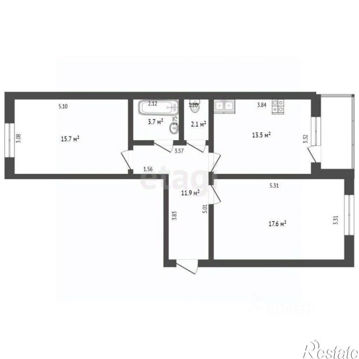 2-комн квартира ул Терешковой, 16а,  д. 16а