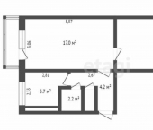 2-комн, 44кв м, этаж 5/5 улица Мичурина, 41А