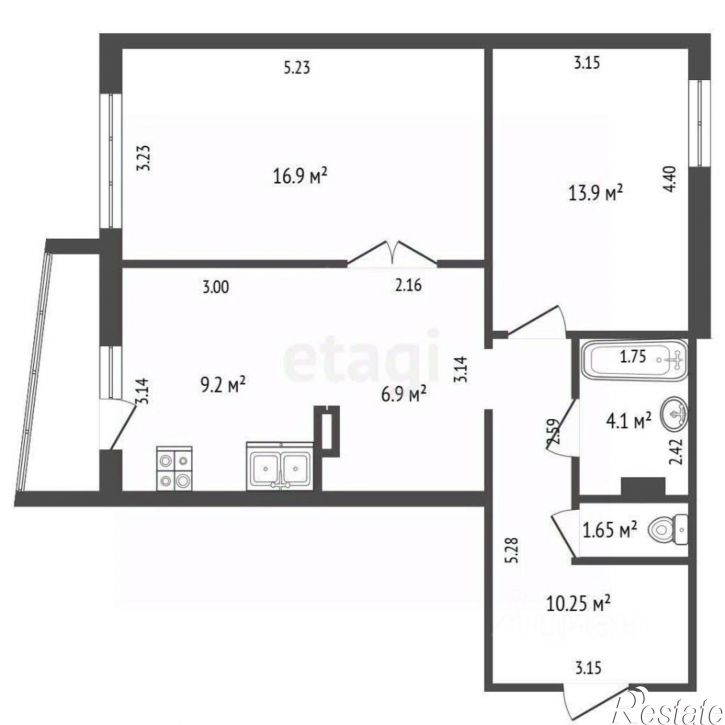 2-комн квартира пр-кт Химиков, 34,  д. 34