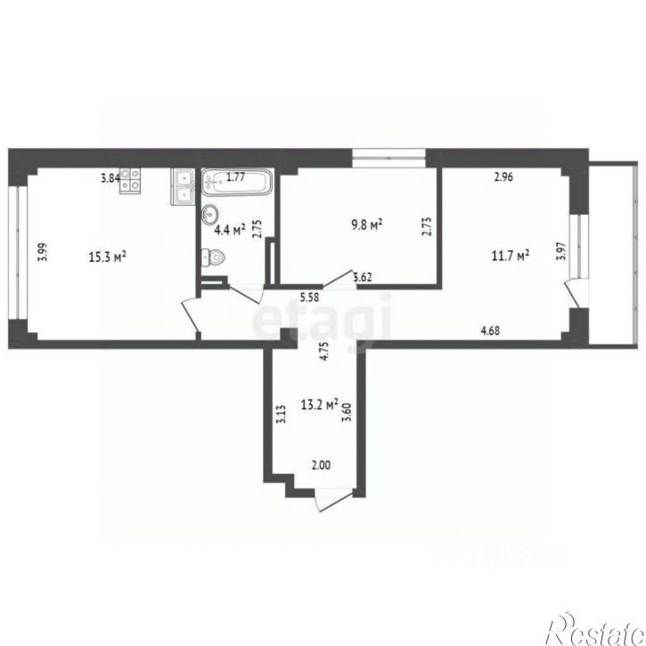2-комн квартира ул Сарыгина, 35,  д. 35