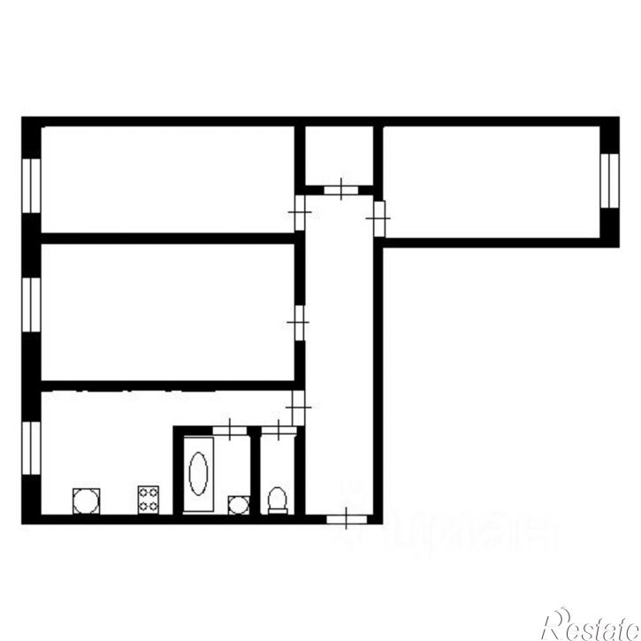 3-комн квартира б-р Строителей, 24,  д. 24