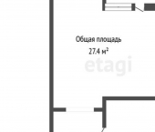 1-комн, 27кв м, этаж 6/9 ул Ворошилова, 36