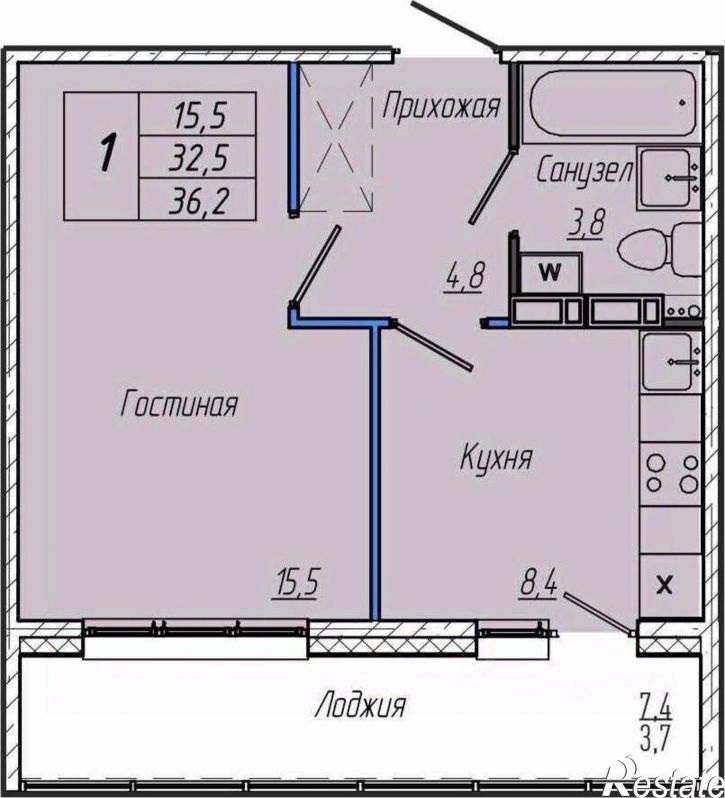 1-комн квартира в новом доме Притомский пр-кт, 30Б,  д. 30Б