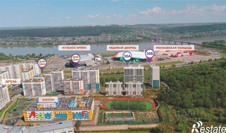 1-комн квартира в новом доме Притомский пр-кт, 30Б,  д. 30Б