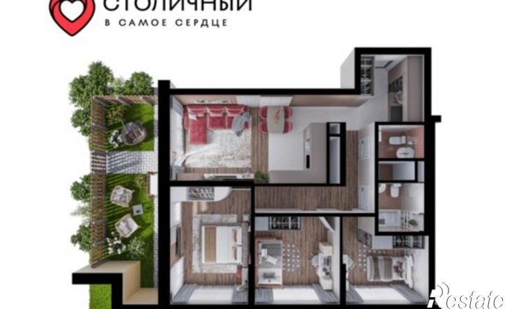 4-комн квартира в новом доме ул 1-я Заречная, 279,  д. 279