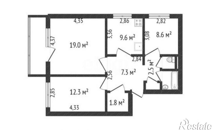 3-комн квартира пр-кт Шахтеров, 65А,  д. 65А