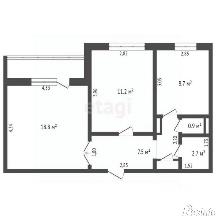 2-комн квартира Ленинградский пр-кт, 36б,  д. 36б