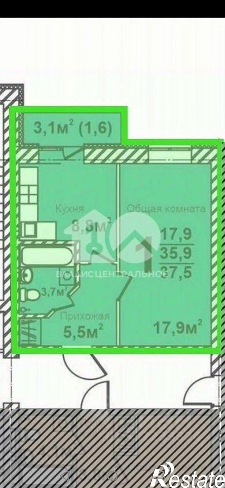 1-комн квартира ул Терешковой, 16а,  д. 16а