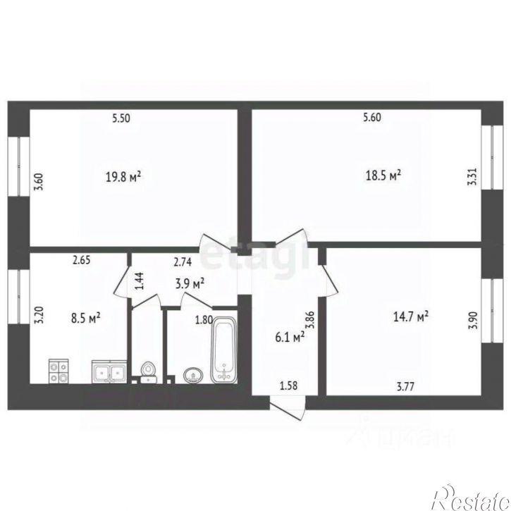 3-комн квартира ул Ульяны Громовой, 5,  д. 5