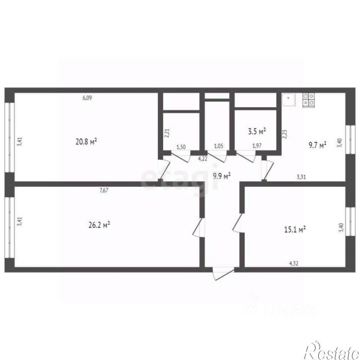 3-комн квартира ул Авроры, 14,  д. 14