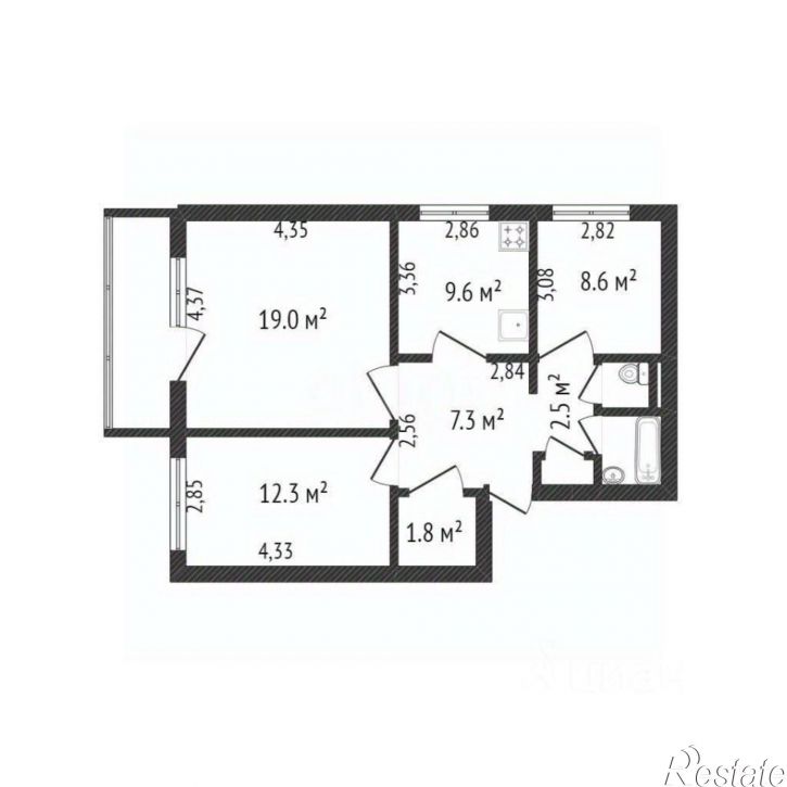 3-комн квартира пр-кт Шахтеров, 65А,  д. 65А