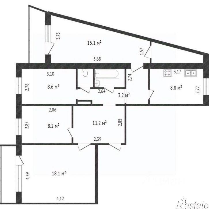 4-комн квартира Ленинградский пр-кт, 30,  д. 30