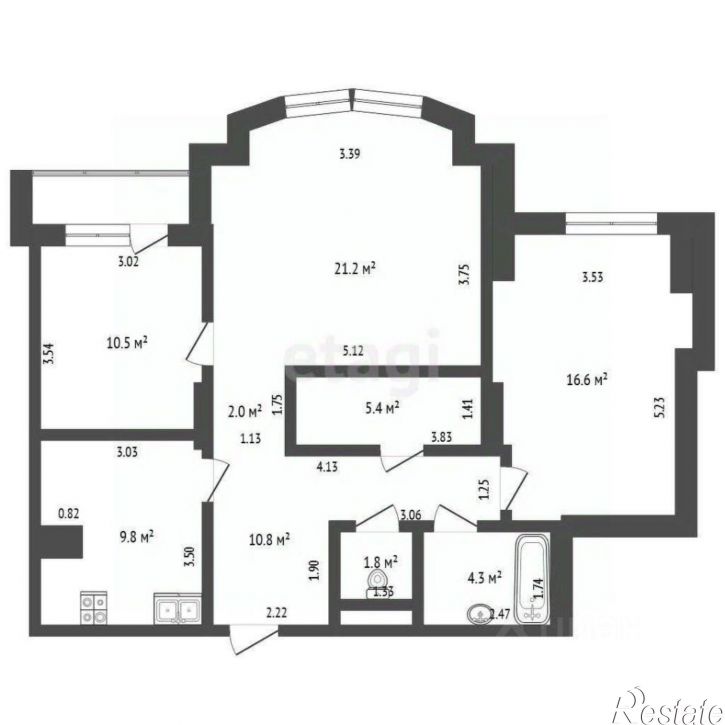 3-комн квартира пр-кт Шахтеров, 66,  д. 66