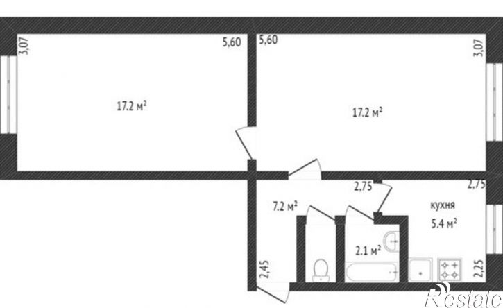 2-комн квартира Октябрьский пр-кт, 8,  д. 8