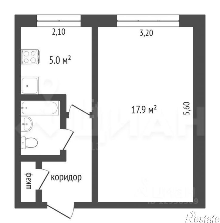 1-комн квартира ул Юрия Смирнова, 30,  д. 30