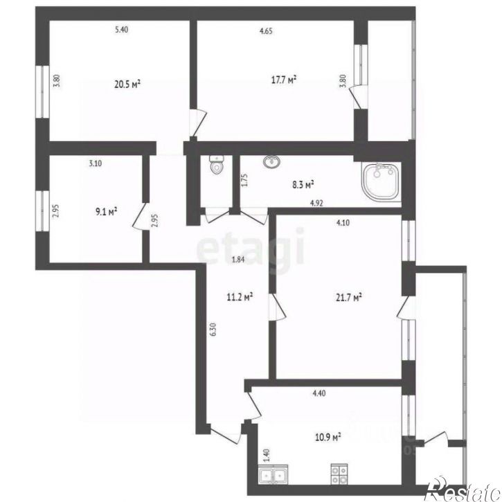 4-комн квартира ул Сибиряков-Гвардейцев, 22А,  д. 22А
