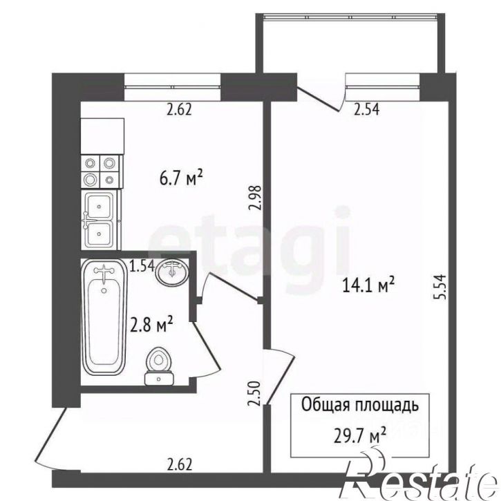 1-комн квартира Инициативная улица, 29,  д. 29