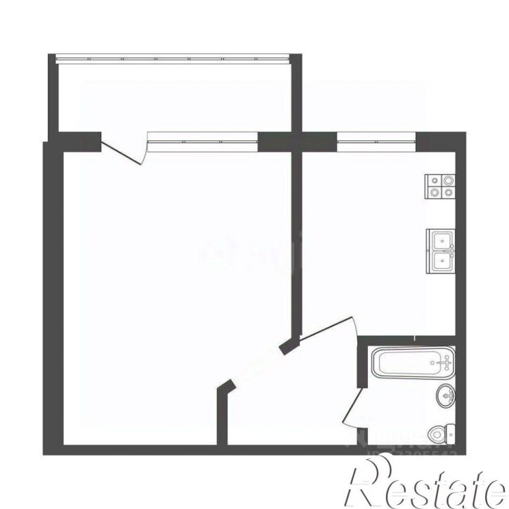 1-комн квартира улица Попова, 5Б,  д. 5Б