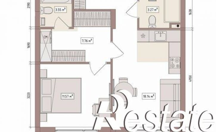 2-комн квартира в новом доме улица Терешковой, 39Б