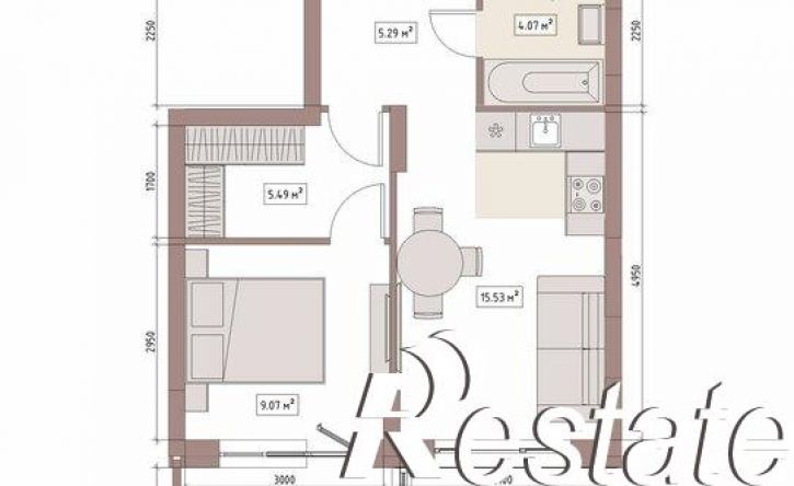 2-комн квартира в новом доме улица Терешковой, 39Б