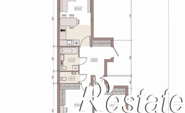 3-комн квартира в новом доме улица Терешковой, 39Б
