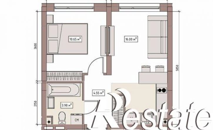 2-комн квартира в новом доме улица Терешковой, 39Б