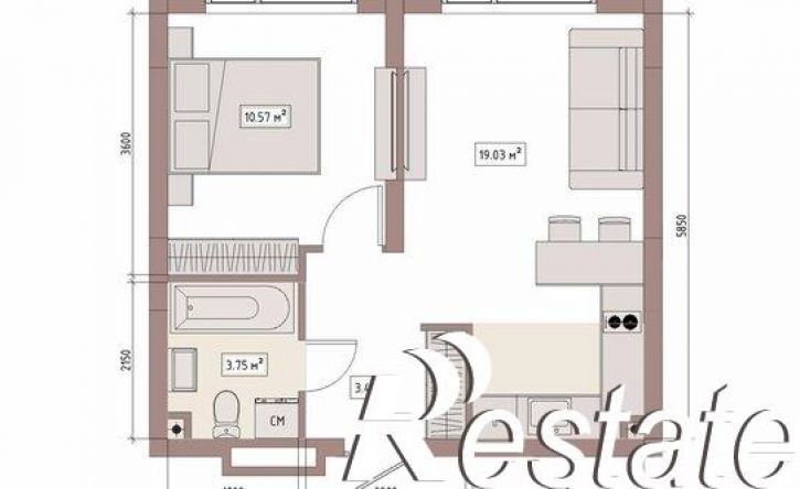 2-комн квартира в новом доме улица Терешковой, 39Б