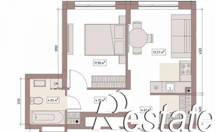 2-комн квартира в новом доме улица Терешковой, 39Б