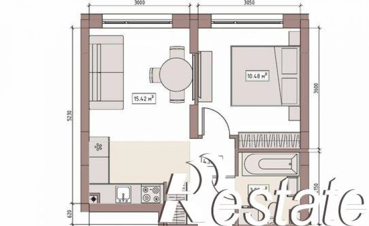 2-комн квартира в новом доме улица Терешковой, 39Б