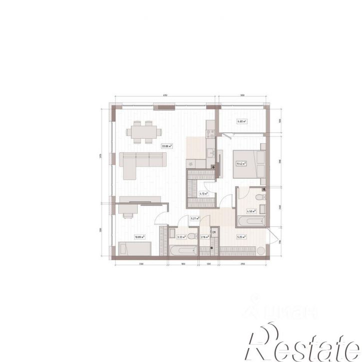 4-комн квартира в новом доме улица Терешковой, 39/2,  д. 39/2