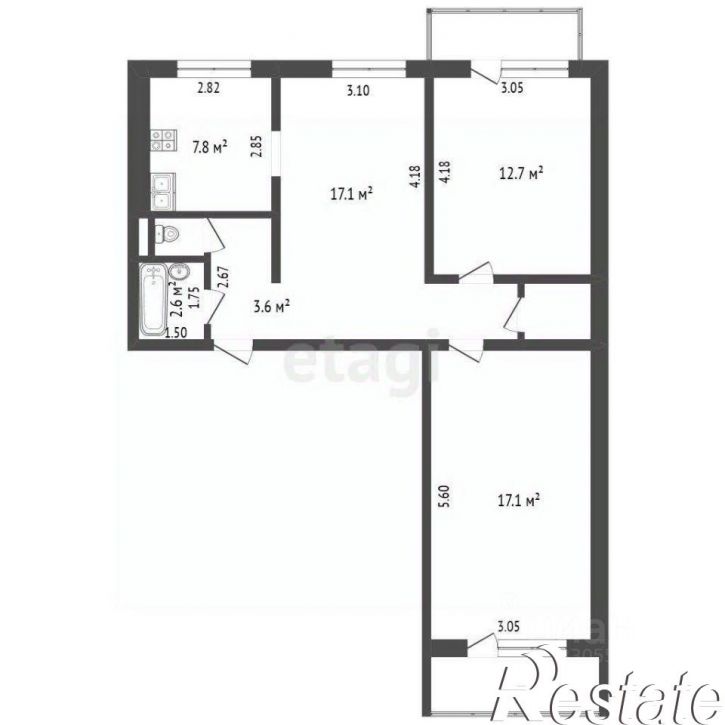 3-комн квартира Молодёжный проспект, 9А,  д. 9А