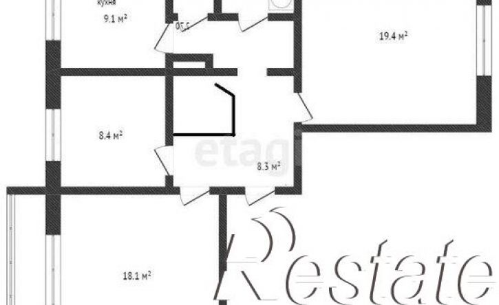 3-комн квартира Московский проспект, 9Б,  д. 9Б