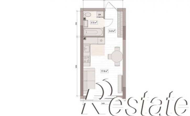 1-комн квартира в новом доме улица Терешковой, 39Б