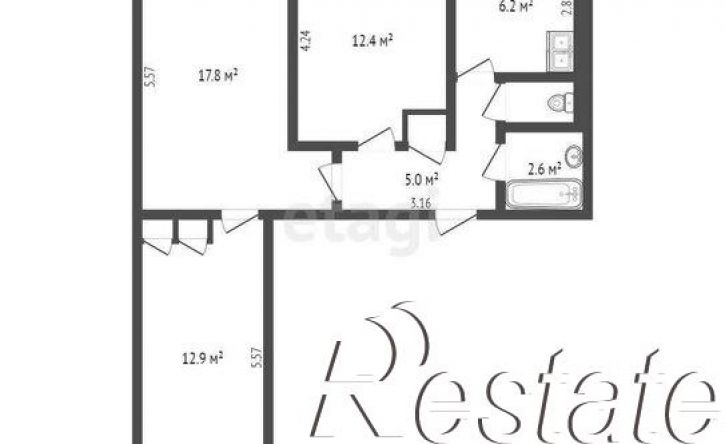 3-комн квартира улица Тухачевского, 35А,  д. 35А