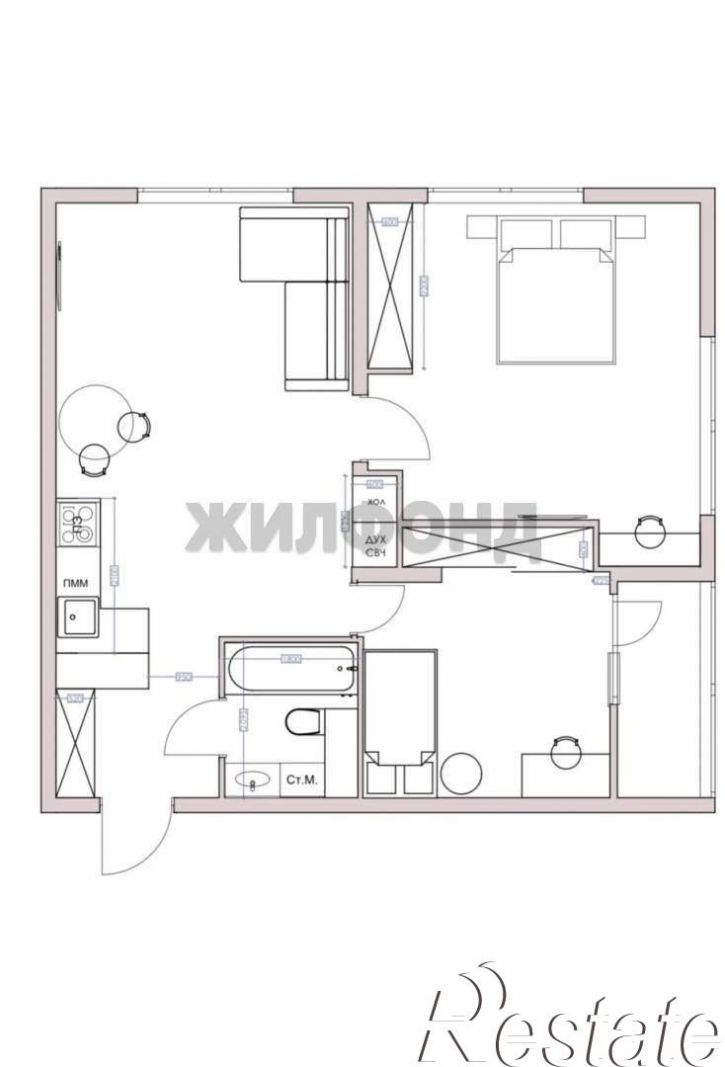 3-комн квартира д.1